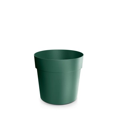 Ciemnozielona doniczka Grower z szerokim pasem pod rantem
