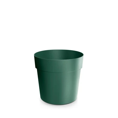 Ciemnozielona doniczka Grower z szerokim pasem pod rantem