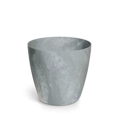 Jasnoszara doniczka Mate Beton Effect z białymi smugami