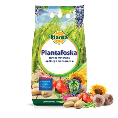 Plantafoska Planta 5 kg z warzywami ułożonymi przed workiem