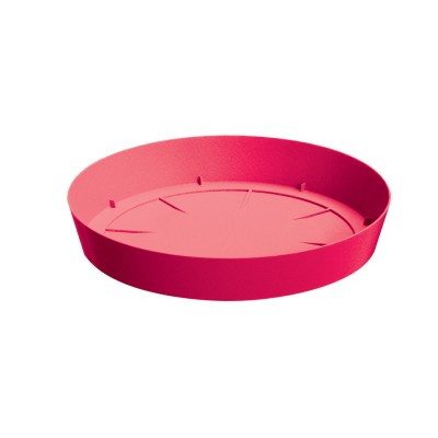 Malinowa okrągła podstawka Lofly Saucer z żeberkami na dnie
