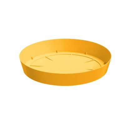 Żółta okrągła podstawka Lofly Saucer z żeberkami na dnie