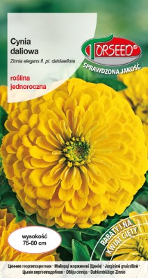 Torebka nasion cynii daliowej żółtej Torseed – przód