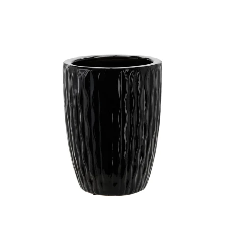 Czarna błyszcząca osłonka ceramiczna z wypukłym wzorem fal