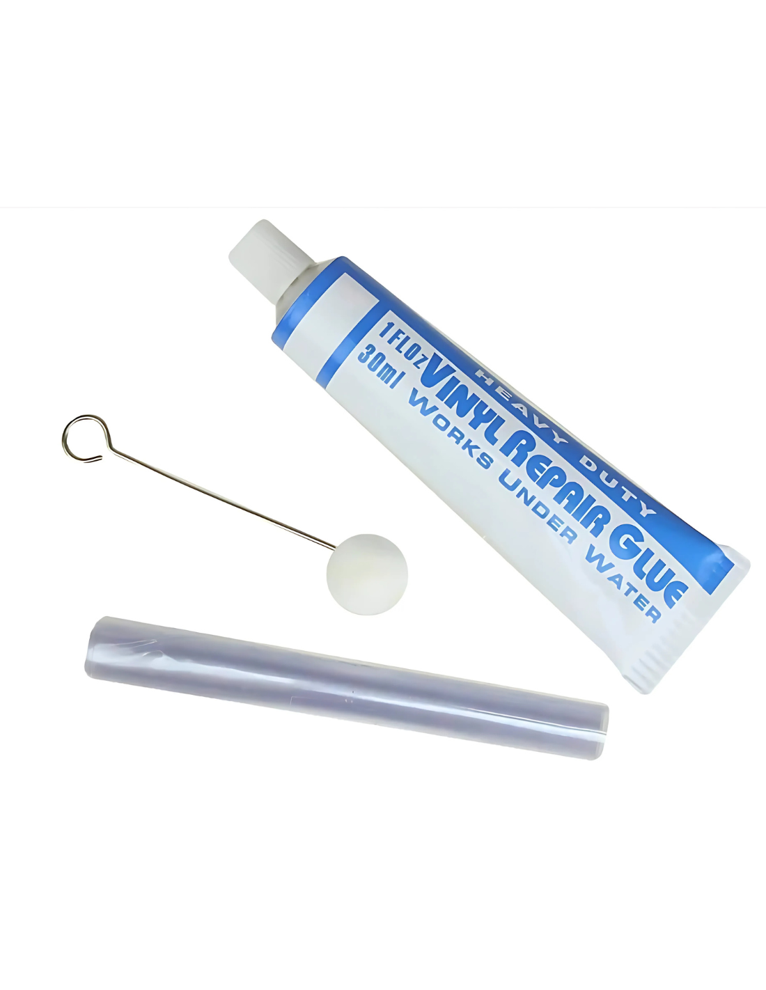 ZESTAW NAPRAWCZY DO BASENÓW NA MOKRO APLIKATOR + KLEJ 30ML + 2X ŁATKA 10 X 20CM ACRYLMED