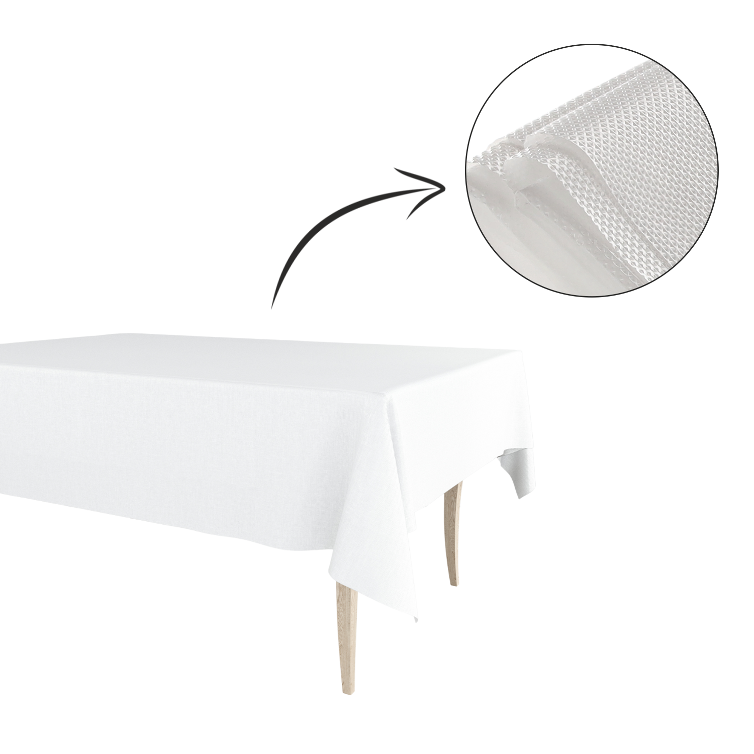 OBRUS FOLIA BIAŁY MOLETOWANY 120 X 125CM