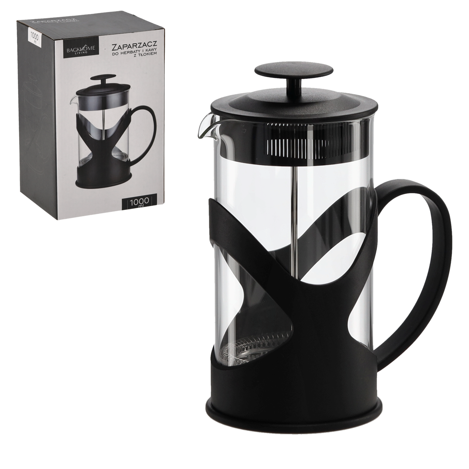 PROMOCJA ZAPARZACZ DO HERBATY I KAWY Z TŁOKIEM 1L LUT1519 CHOMIK BACKHOME LIVING