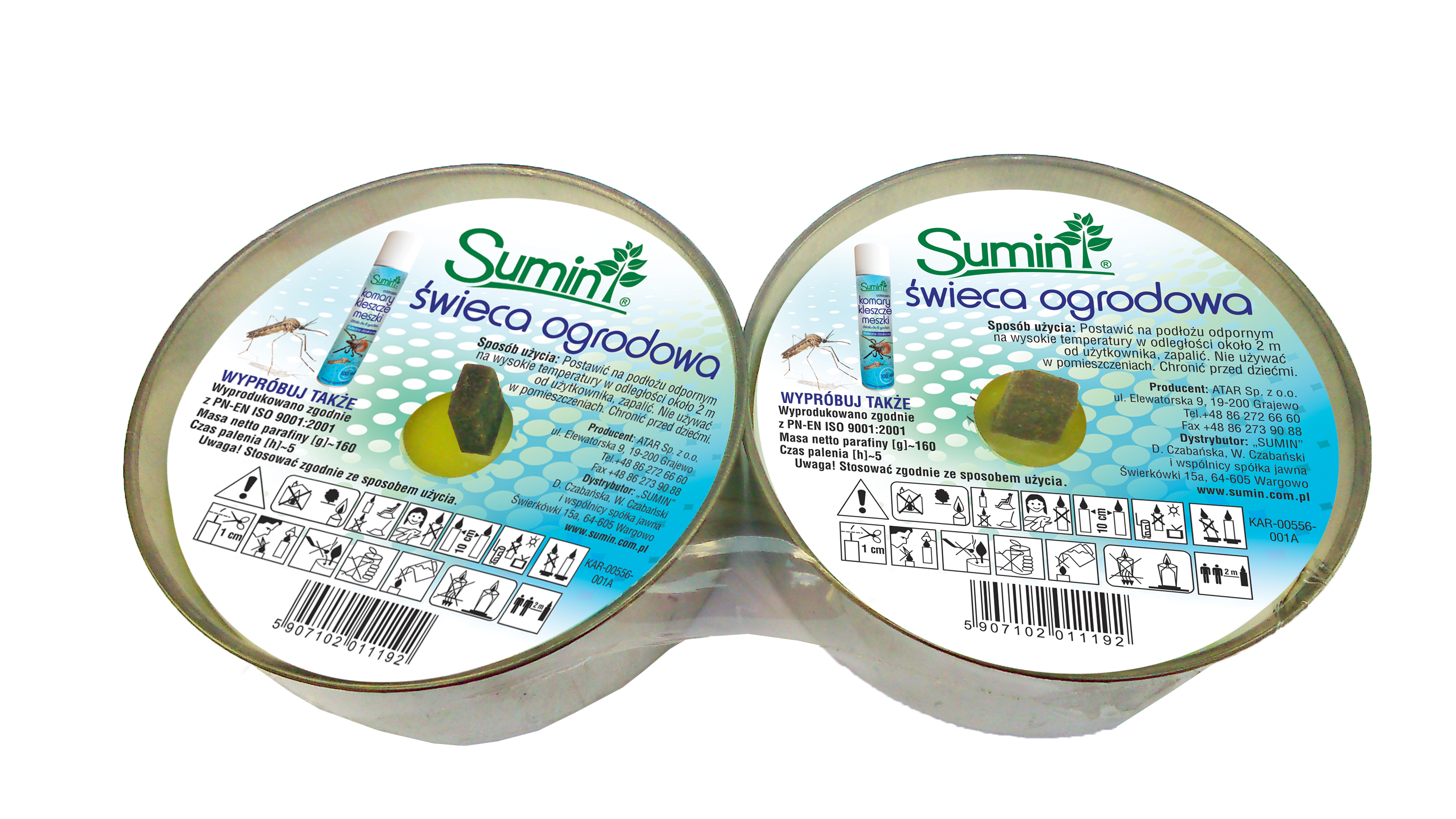 ŚWIECA NA KOMARY 2SZT. SUMIN