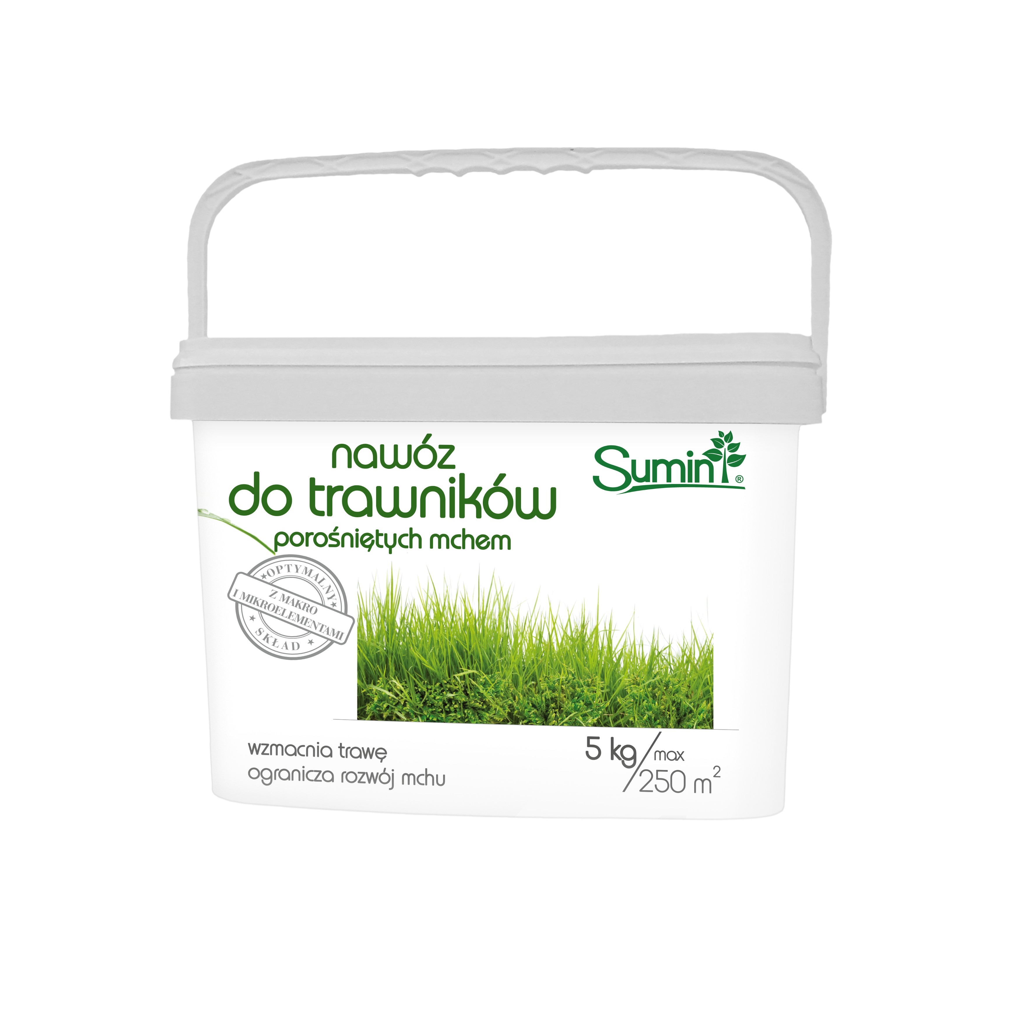 NAWÓZ GRANULOWANY DO TRAWNIKÓW Z MCHEM 250M2 WIADRO 5KG SUMIN