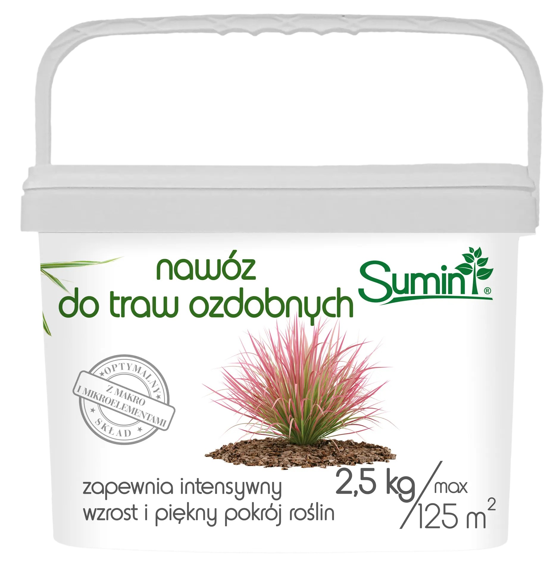 NAWÓZ GRANULOWANY DO TRAW OZDOBNYCH 125M2 WIADRO 2,5KG SUMIN