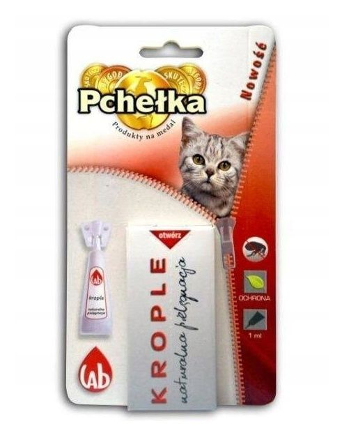 KROPLE PRZECIW PCHŁOM DLA KOTA 1ML LAB