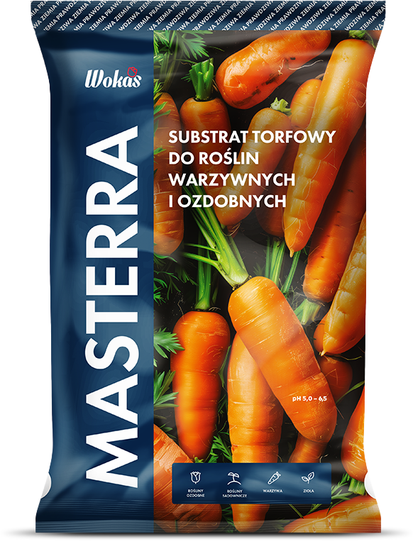 ZIEMIA SUBSTRAT TORFOWY DO ROŚLIN WARZYWNYCH I OZDOBNYCH 80L PH 5,4-6,8 MASTERRA WOKAS