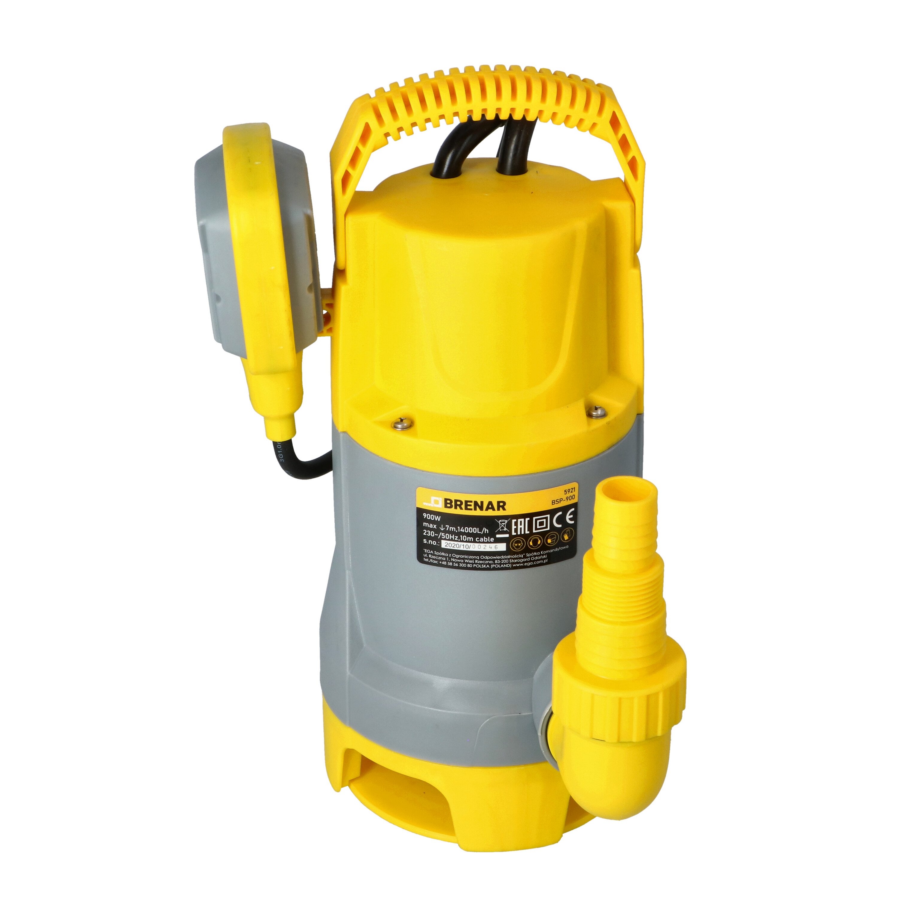 POMPA ZANURZENIOWA 900W 14000L/H 7M 5921 EGA BRENAR