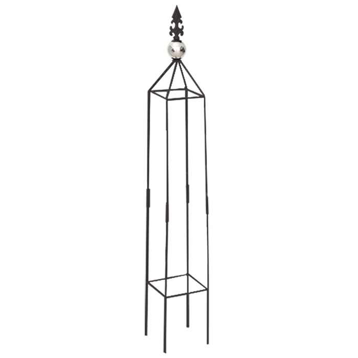 PERGOLA OGRODOWA METALOWA OBELISK KWADRATOWY Z OZDOBNYM GROTEM 99 X 14 X 14CM PS64120B PLANTA PLANTINA