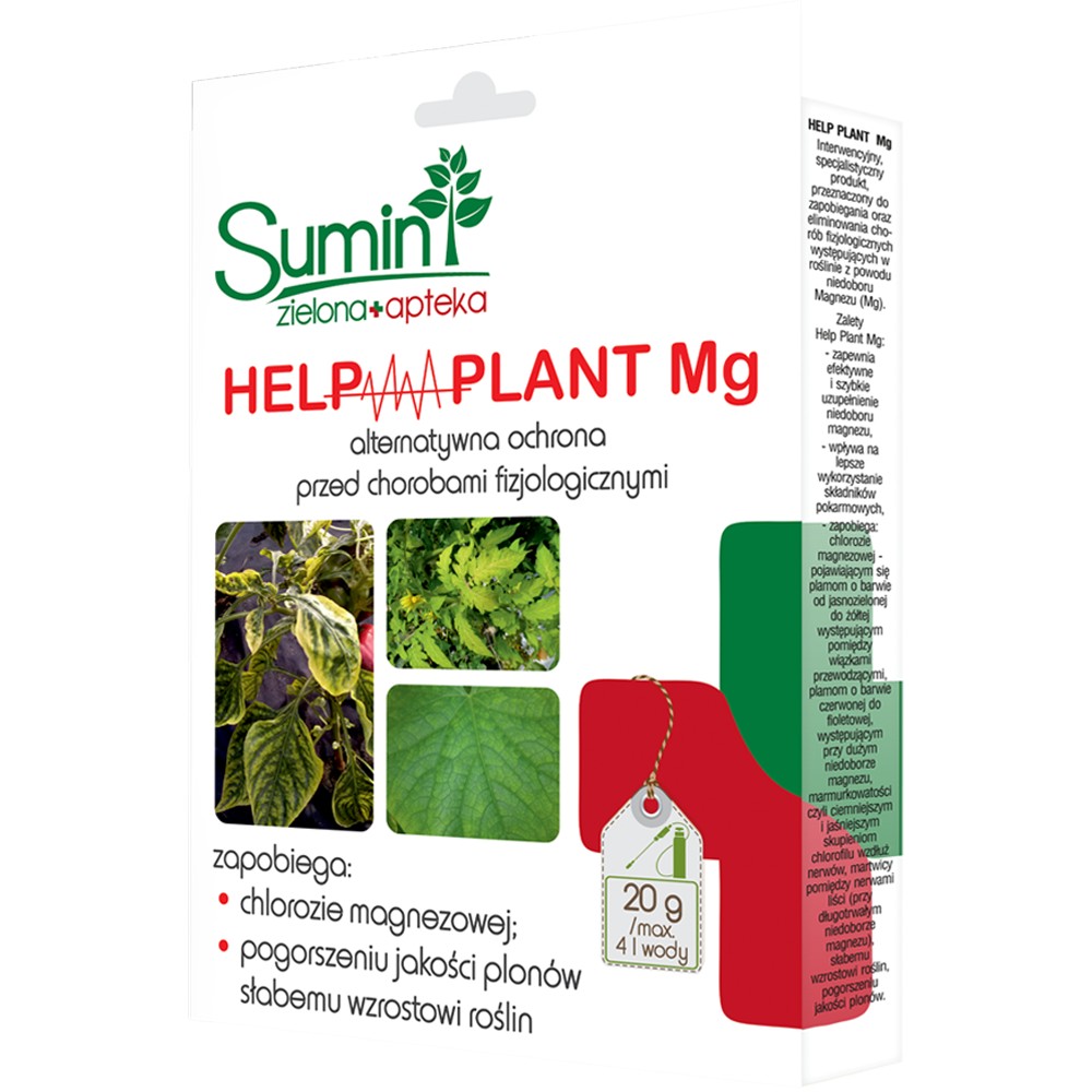HELP PLANT MG MAGNEZ LECZY CHOROBY FIZJOLOGICZNE I ZAPOBIEGA ICH POWSTAWANIU 20ML SUMIN