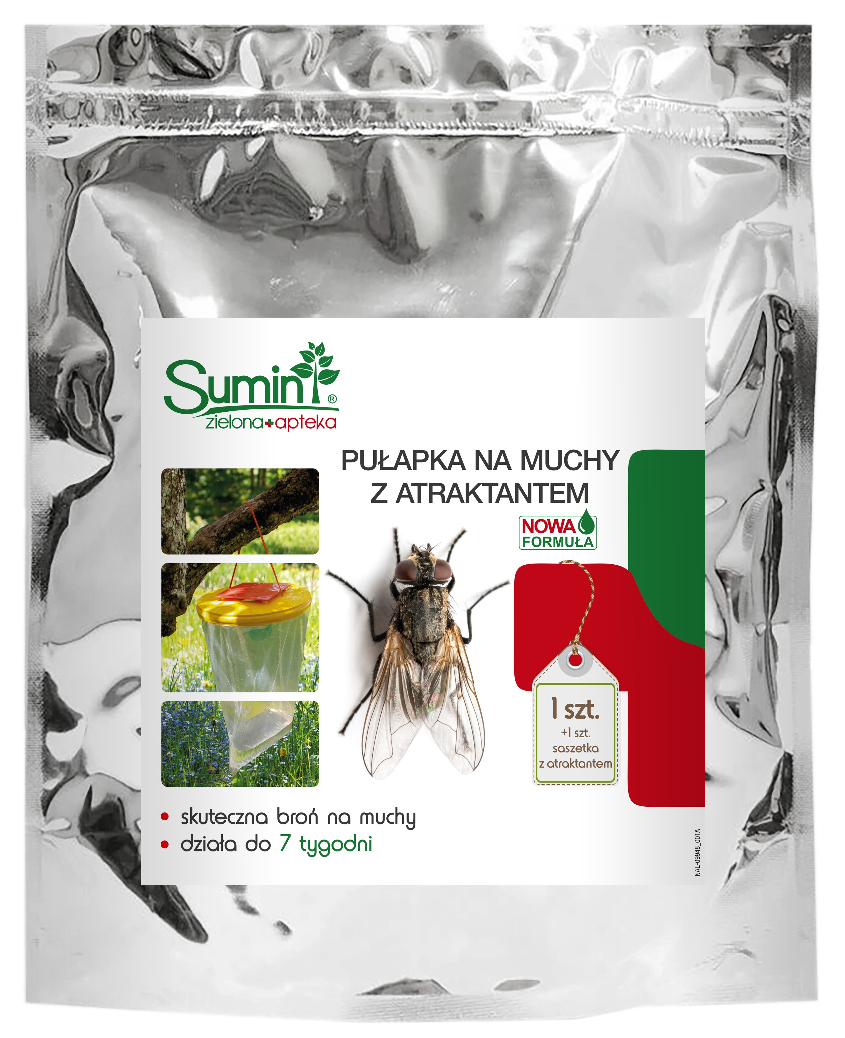 PUŁAPKA NA MUCHY Z ATRAKTANTEM DZIAŁA DO 7 TYGODNI 1SZT. 20G SUMIN