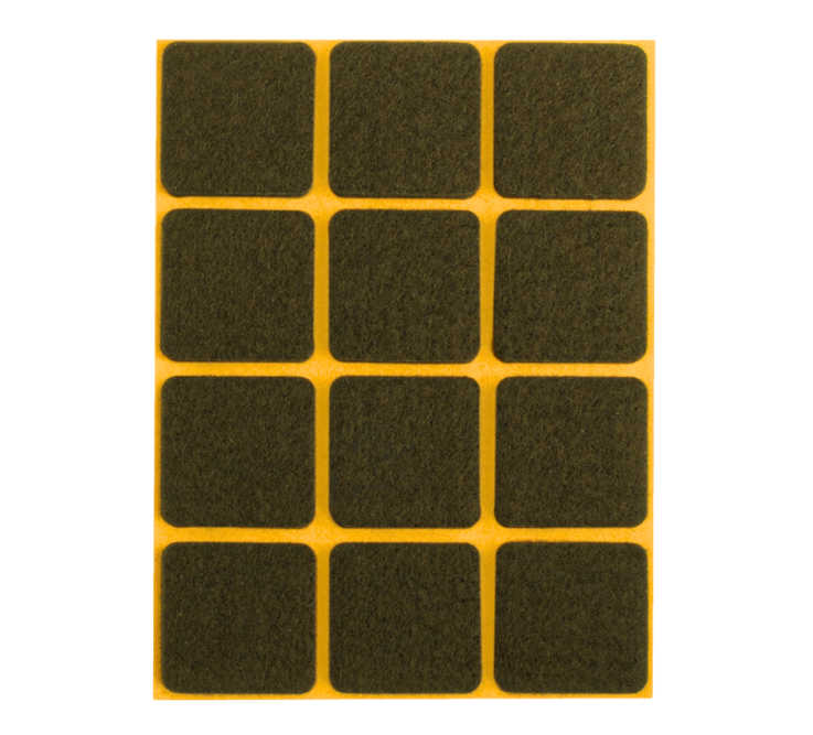 PODKŁADKI FILCOWE BRĄZOWE 28 X 28MM 12SZT. U-100-0115 UNIMET