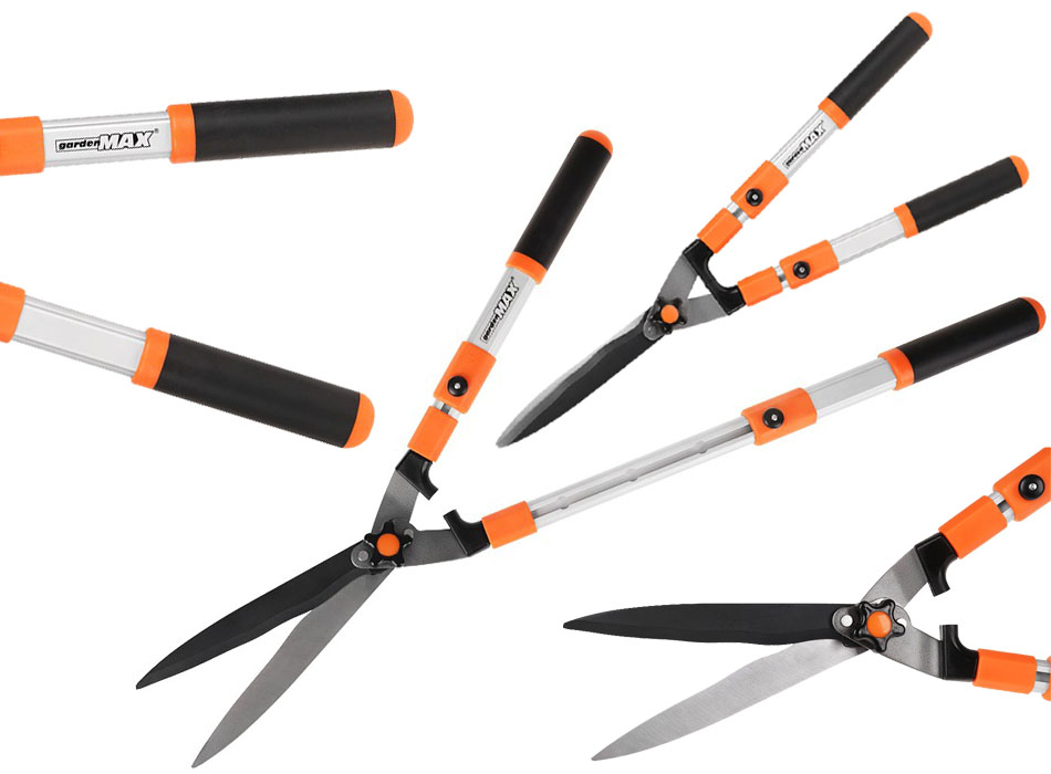 NOŻYCE DO ŻYWOPŁOTU TELESKOPOWE ZE ŚRUBĄ REGULACYJNĄ 036W-EL PLANTA GARDENMAX