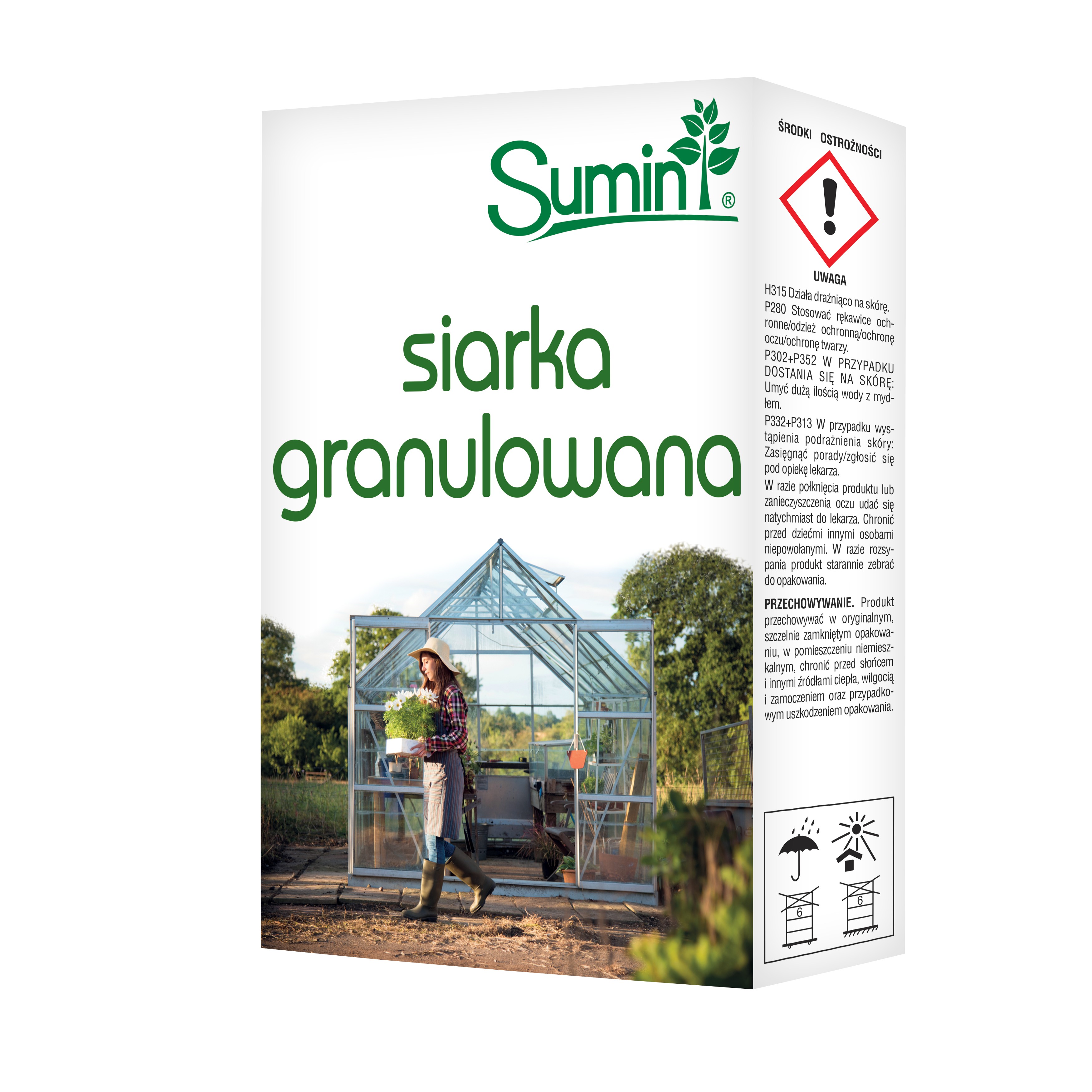 SIARKA GRANULOWANA DO DEZYNFEKCJI I ZAKWASZANIA GLEBY 33M3 KARTON 500G SUMIN