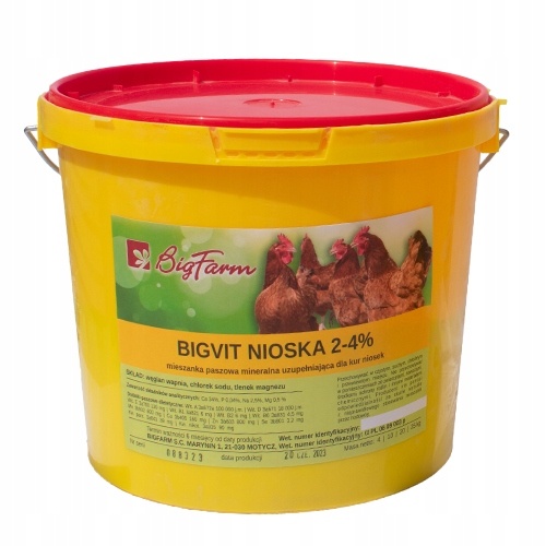 MIESZANKA PASZOWA UZUPEŁNIAJĄCA MINERALNA DLA KUR NIOSEK BIGVIT NIOSKA 2-4% 4KG BIGFARM