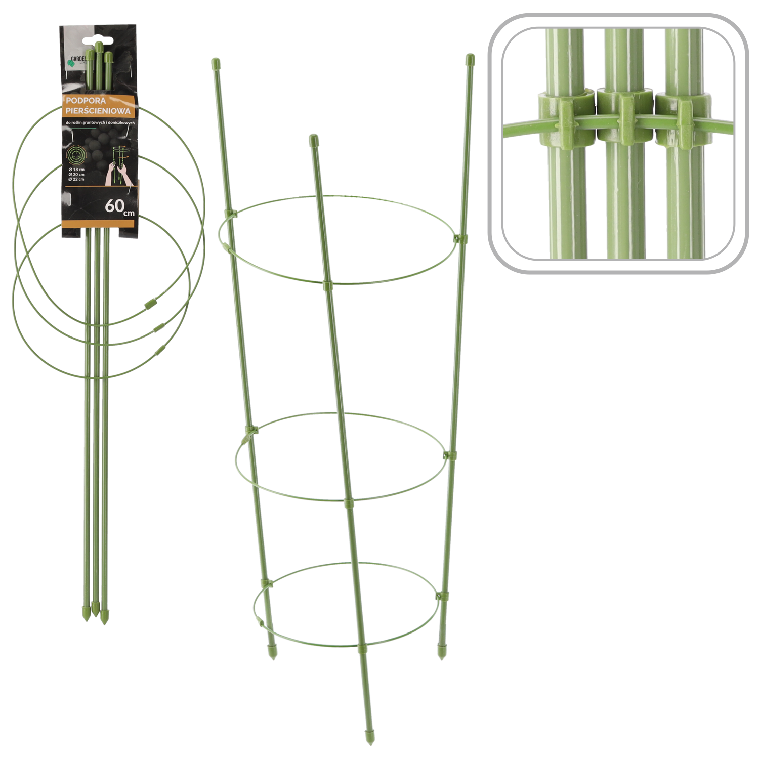 PODPORA PIERŚCIENIOWA DO ROŚLIN 60CM DEN6553 CHOMIK GARDEN LINE